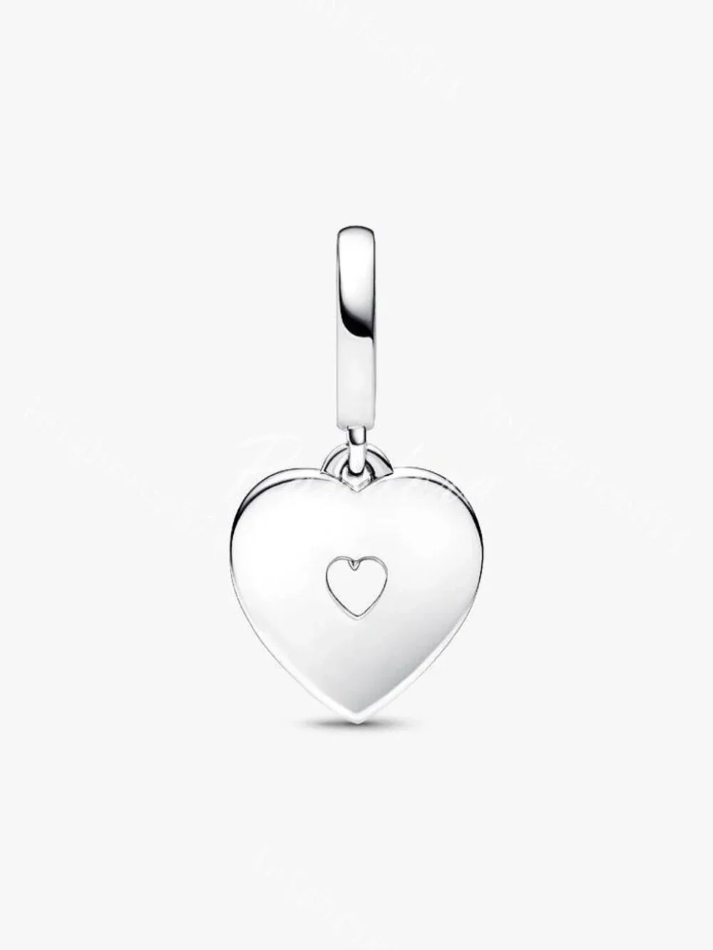 Pandora Pearlescent White Heart Double Dangle Charm